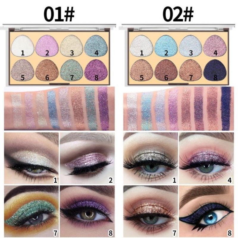 Buy MISS ROSE 8 Colors Glitter Eyeshadow Palette (NEW) in Pakistan