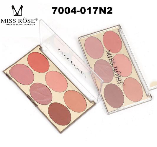 Buy Miss Rose 6 Color Blush Palatte Makeup Blusher Kit in Pakistan