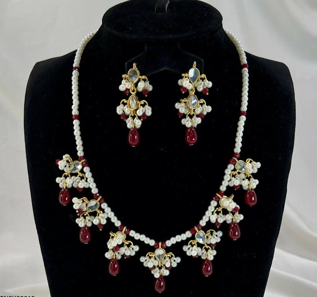 Pearl Drop Necklace Set-00012 | Women Jewelry | Wedding Jewelry & Sets | Brand New
