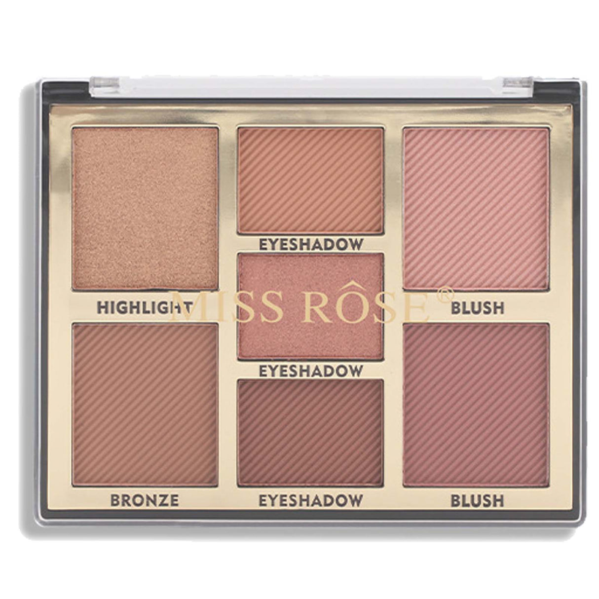 Buy Miss Rose 7 Colors Blush Bright Shimmer Powder Professional Facial Highlight Palette - Natural Nude in Pakistan