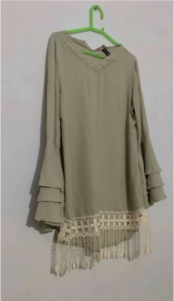 Pastel Green Western Top | Women Tops & Shirts | Medium | Preloved