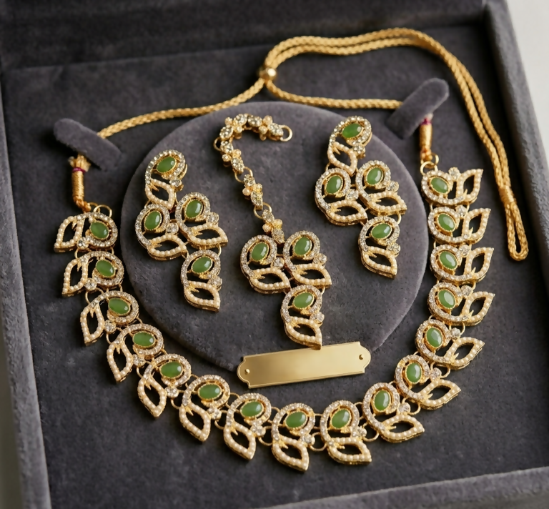 Leaf Round Necklace Set-00043 | Women Jewelry | Wedding Jewelry & Sets | Brand New