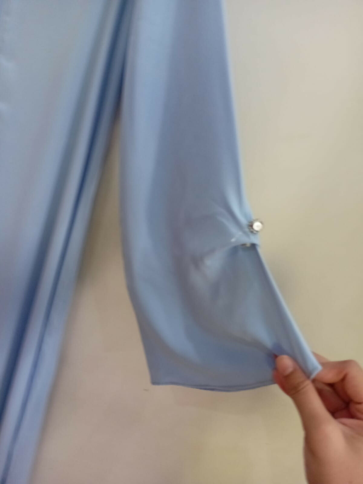 Ice Blue Front Open Abaya | Women Accessories | Large | Brand New