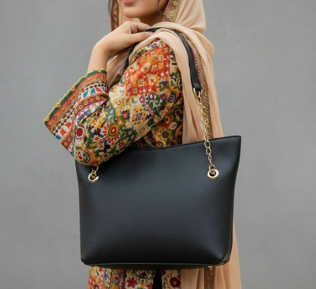 Chain Ladies Tote Bag-(00080-00082) Handbags for Women | Women Bags | Large | Brand New