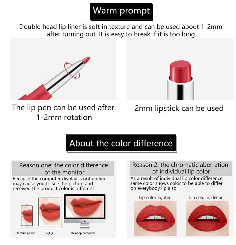 Buy Miss Rose High Pigment 2 In 1 Lip Liner + Lipstick in Pakistan