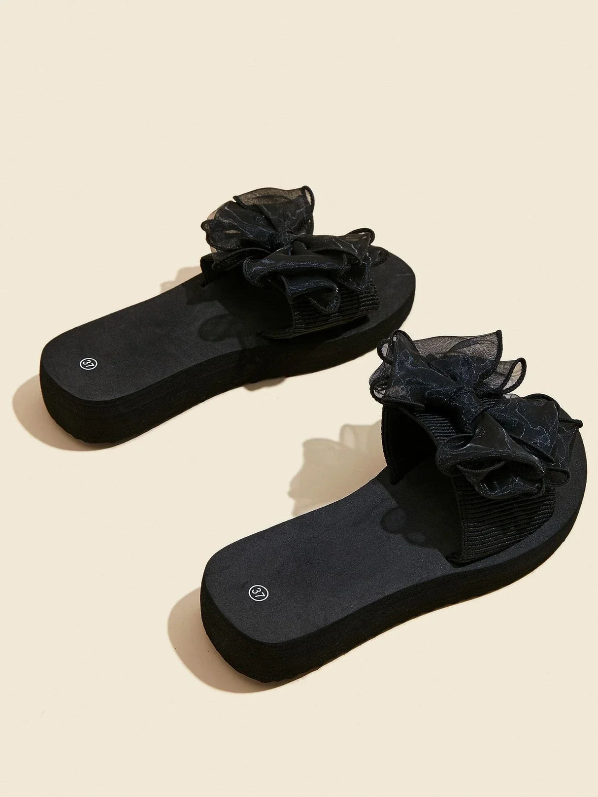 Buy SHEIN Bow Decor Thick Sole Slides in Pakistan