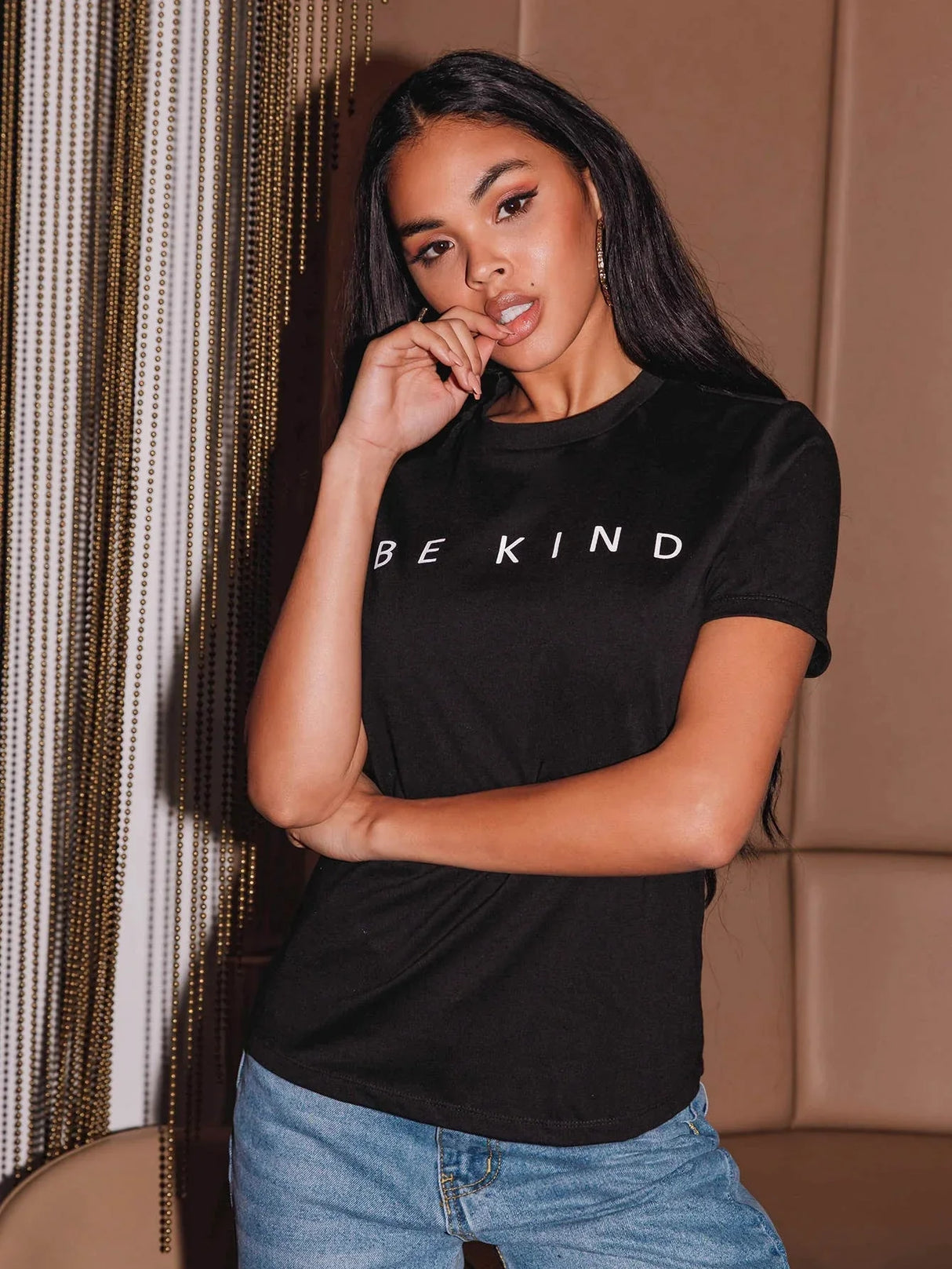 Buy SHEIN EZwear Letter Graphic Round Neck Tee in Pakistan