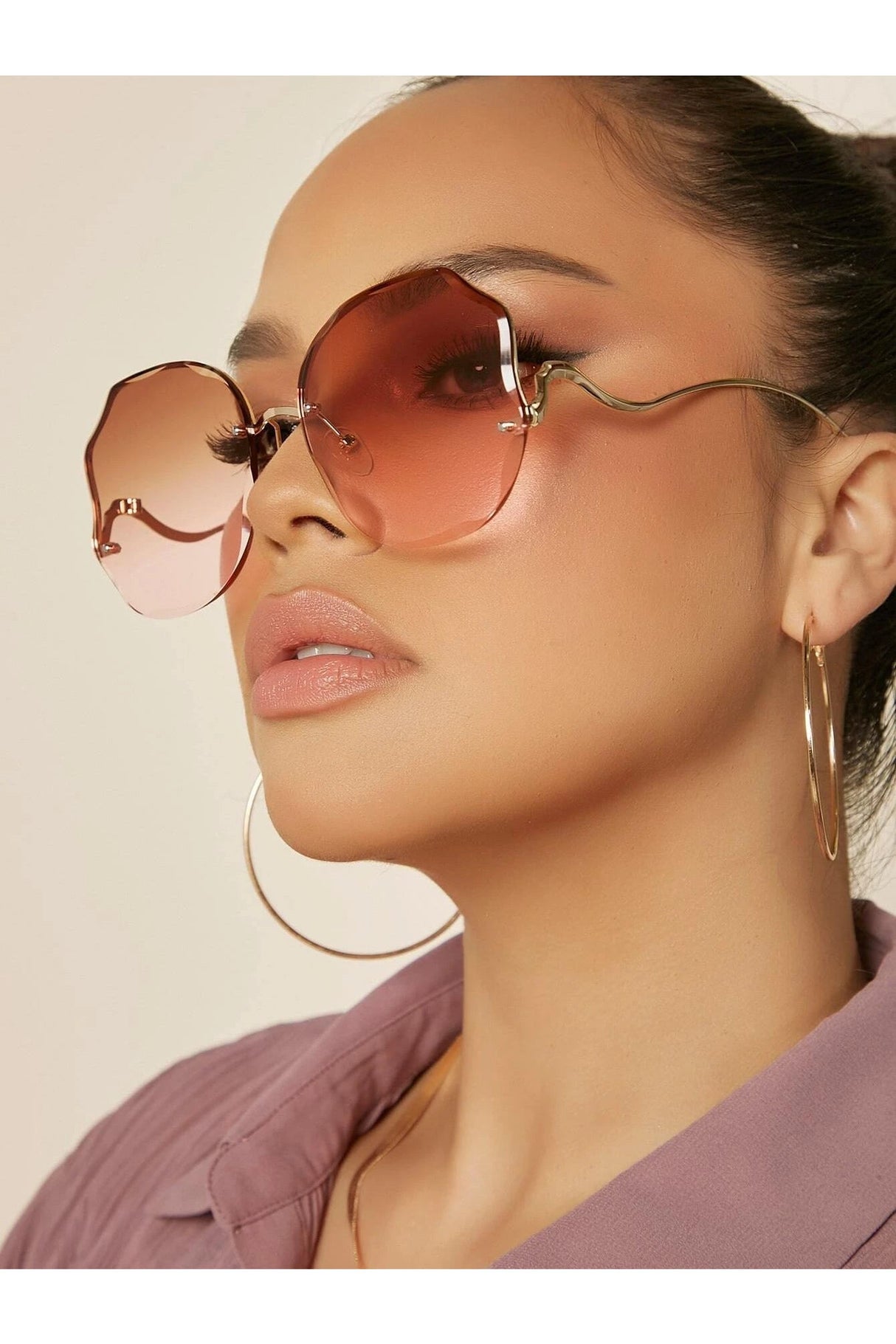 Buy Shein Ombre Lens Fashion Glasses - Watermelon Pink in Pakistan