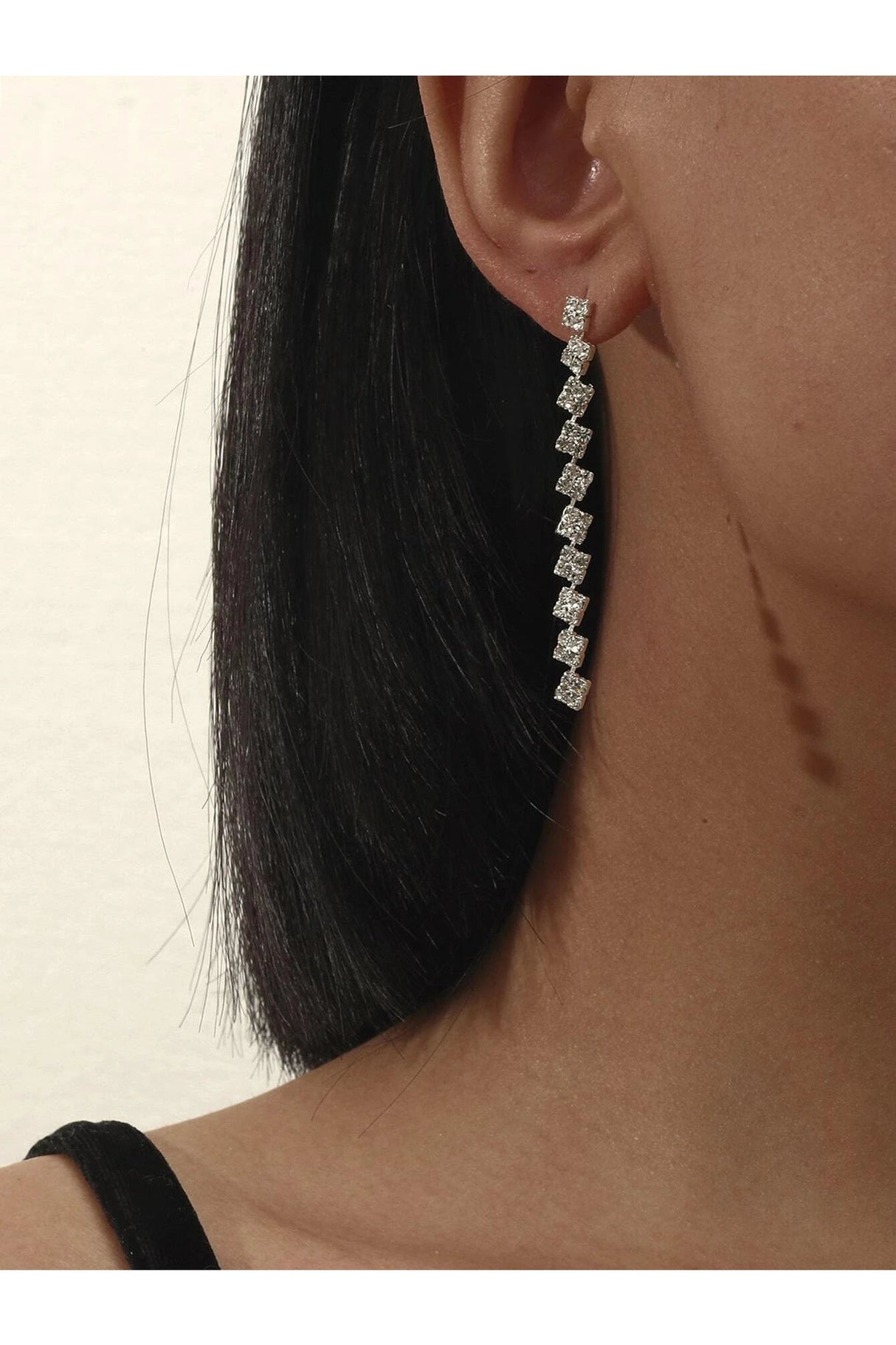 Buy Shein Rhinestone Decor Earrings - Silver in Pakistan
