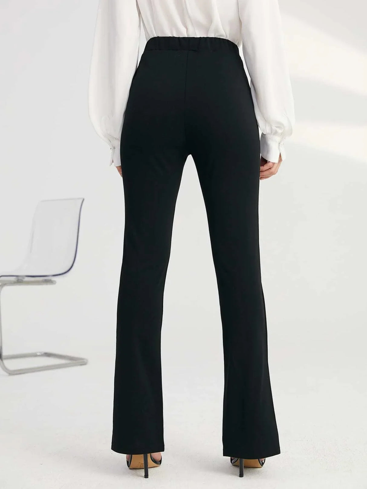 Buy SHEIN BIZwear Solid Split Hem Pants in Pakistan