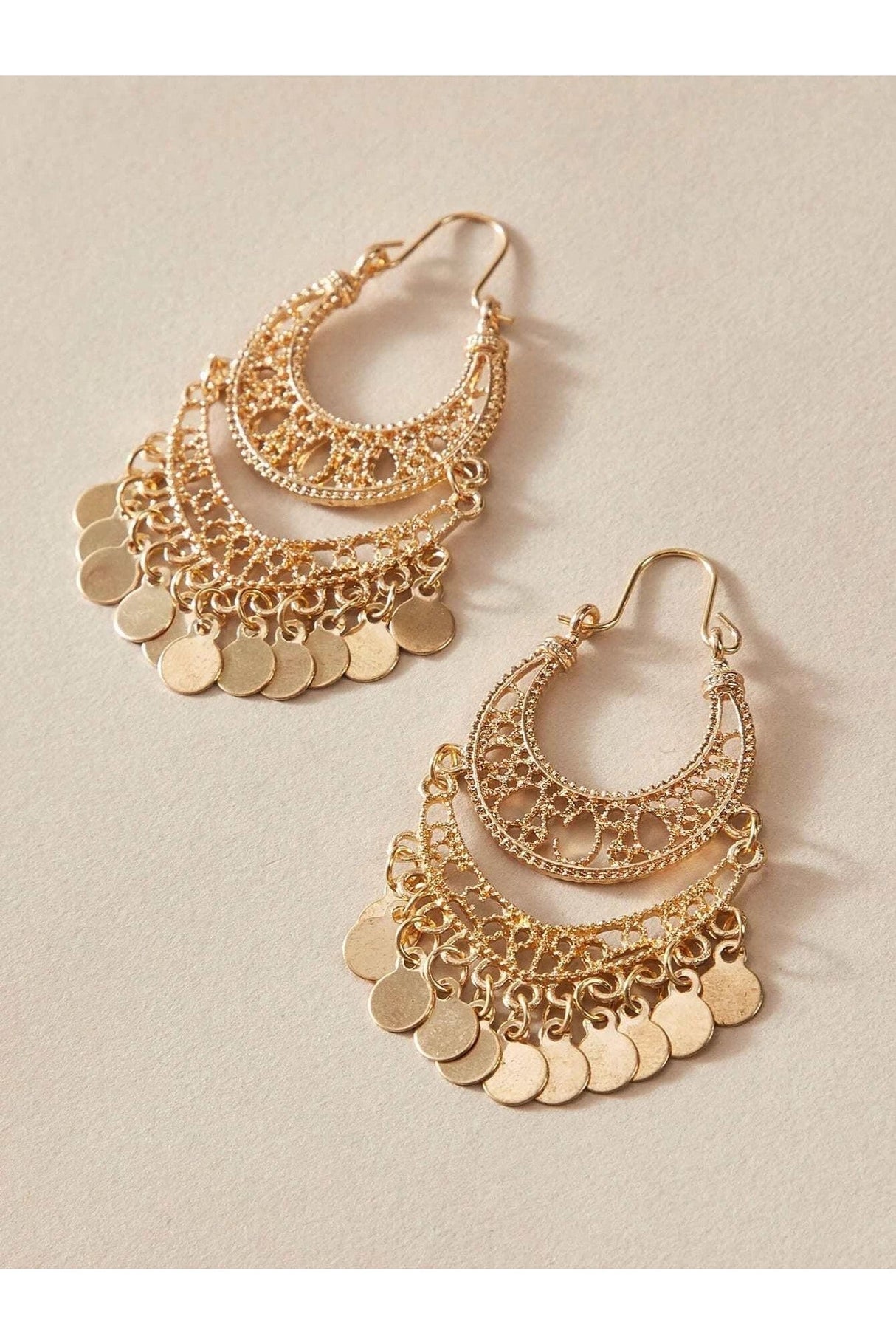 Buy Shein Disc Tassel Hoop Earrings in Pakistan
