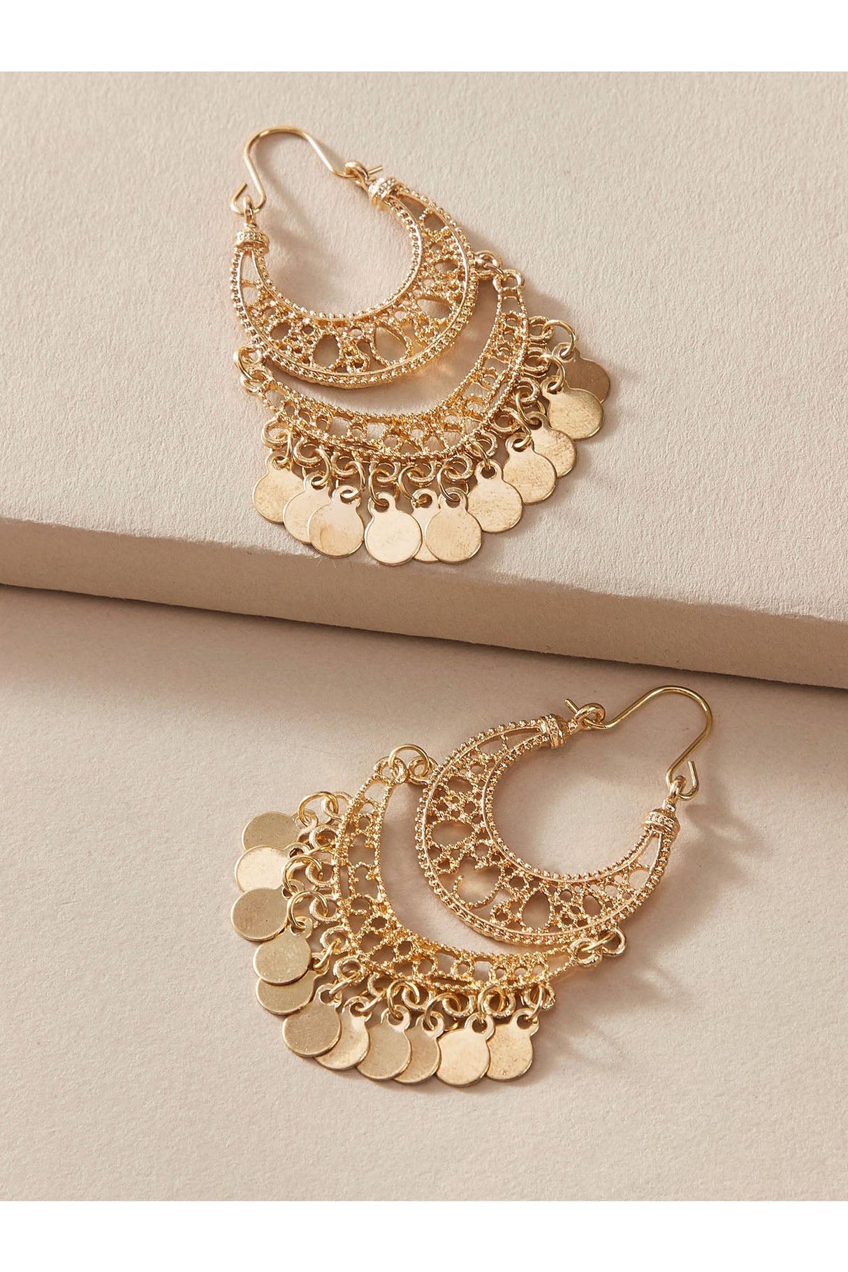 Buy Shein Disc Tassel Hoop Earrings in Pakistan