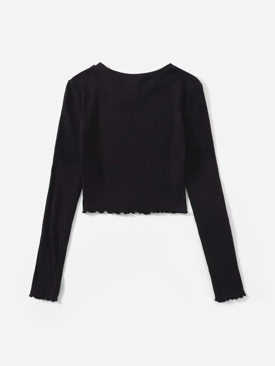 Buy Shein Lettuce Trim Solid Top in Pakistan