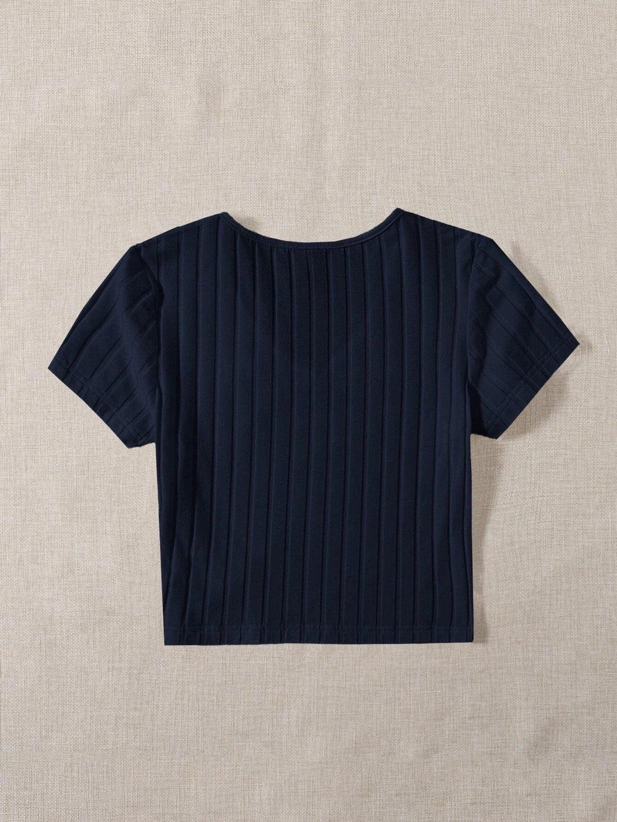 Buy SHEIN EZwear V-neck Rib-knit Tee in Pakistan