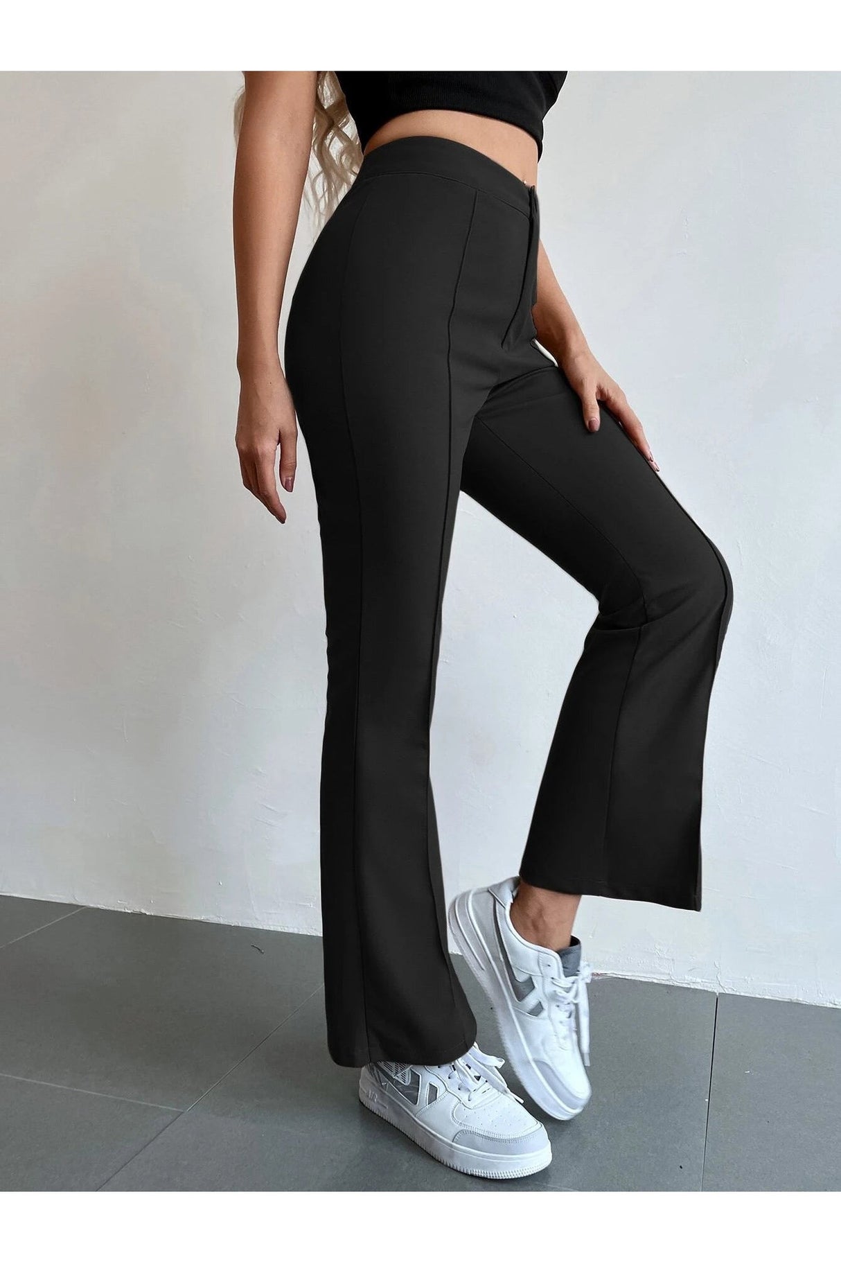Buy Shein Seam Front High Waist Flare Leg Pants in Pakistan
