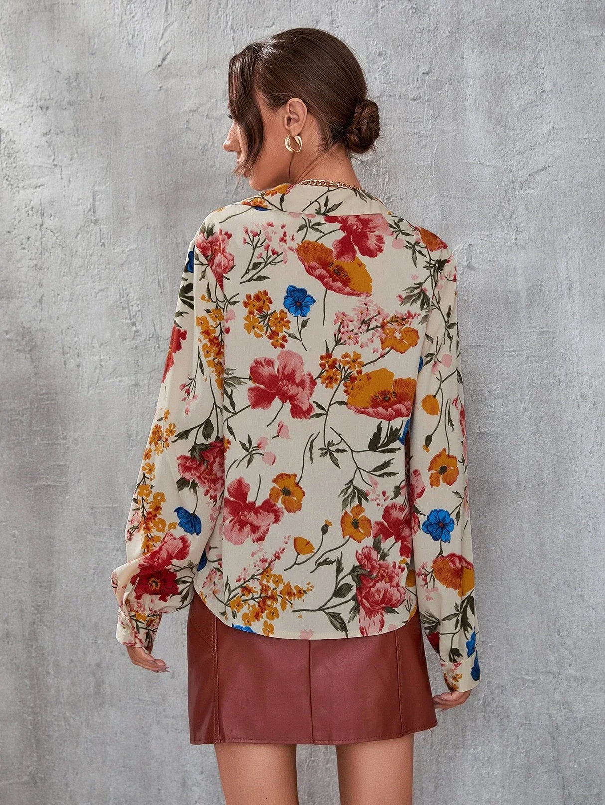 Buy SHEIN Floral Print Button Front Shirt in Pakistan