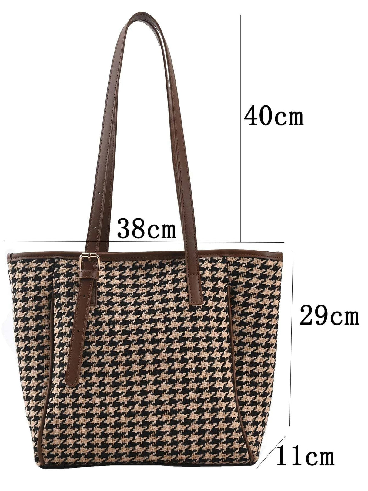 Buy Shein Houndstooth Knot Detail Shoulder Tote Bag in Pakistan