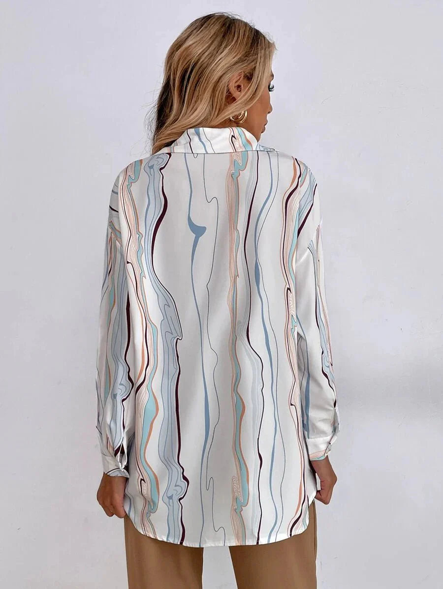 Buy Shein Graphic Print Drop Shoulder Blouse in Pakistan