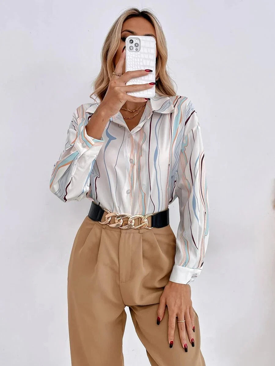 Buy Shein Graphic Print Drop Shoulder Blouse in Pakistan
