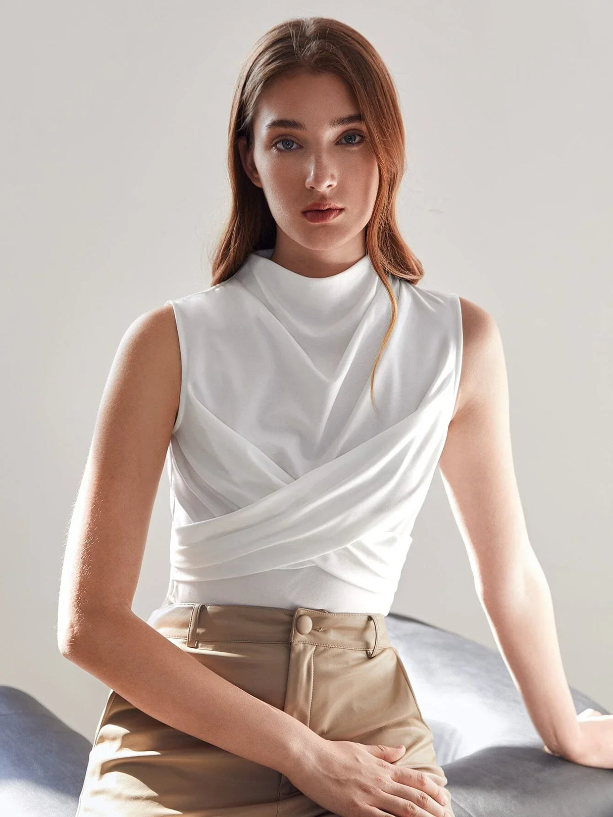 Buy Shein Motf Premium Slim Wrap Tank Top in Pakistan
