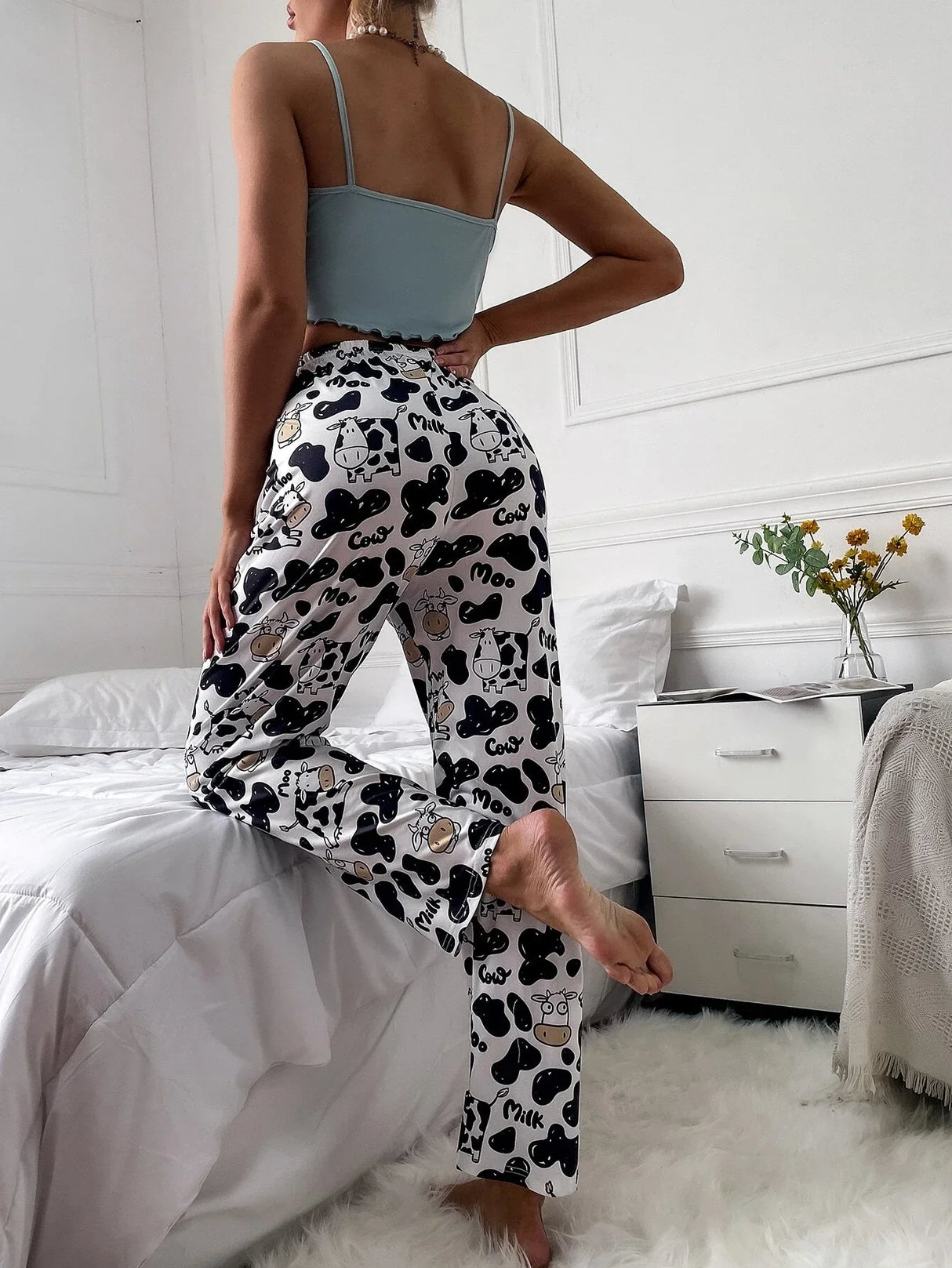 Buy Shein Cartoon & Letter Graphic Pj Set in Pakistan