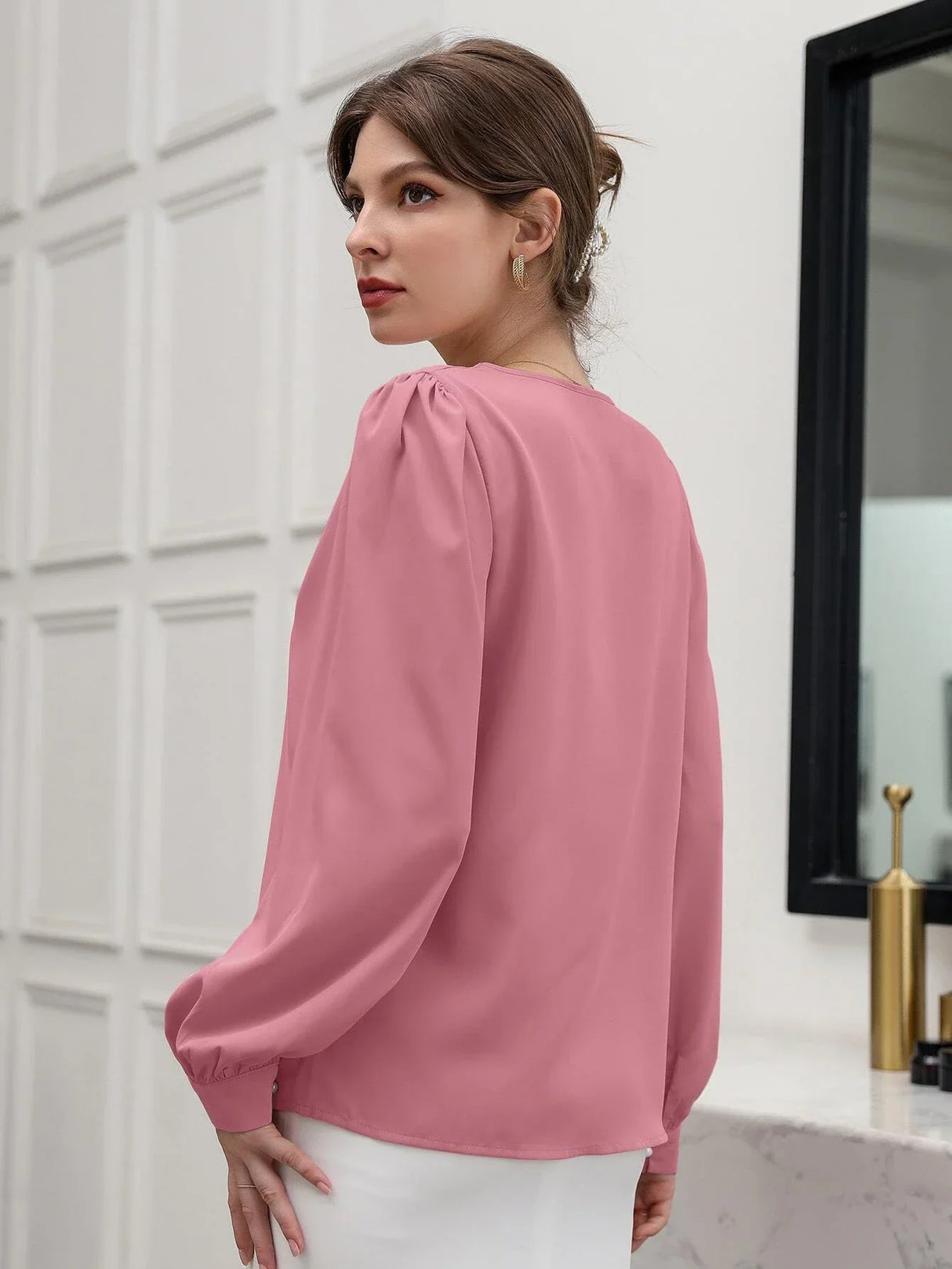 Buy Puff Sleeve Solid Blouse in Pakistan