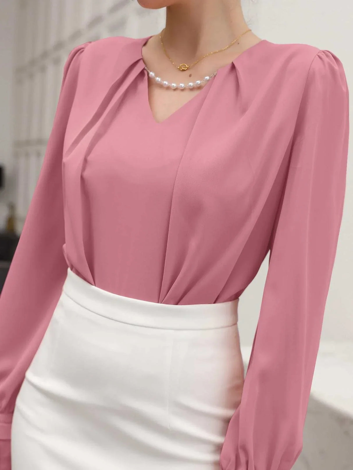 Buy Puff Sleeve Solid Blouse in Pakistan