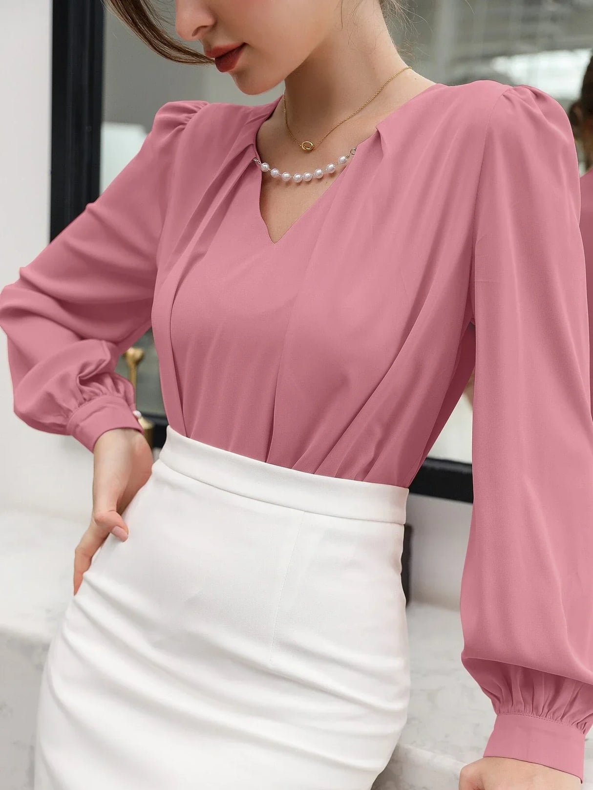 Buy Puff Sleeve Solid Blouse in Pakistan