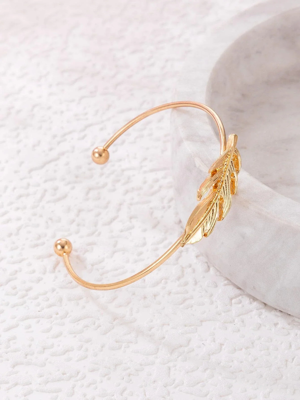 Buy Shein Leaf Decor Cuff Bangle in Pakistan