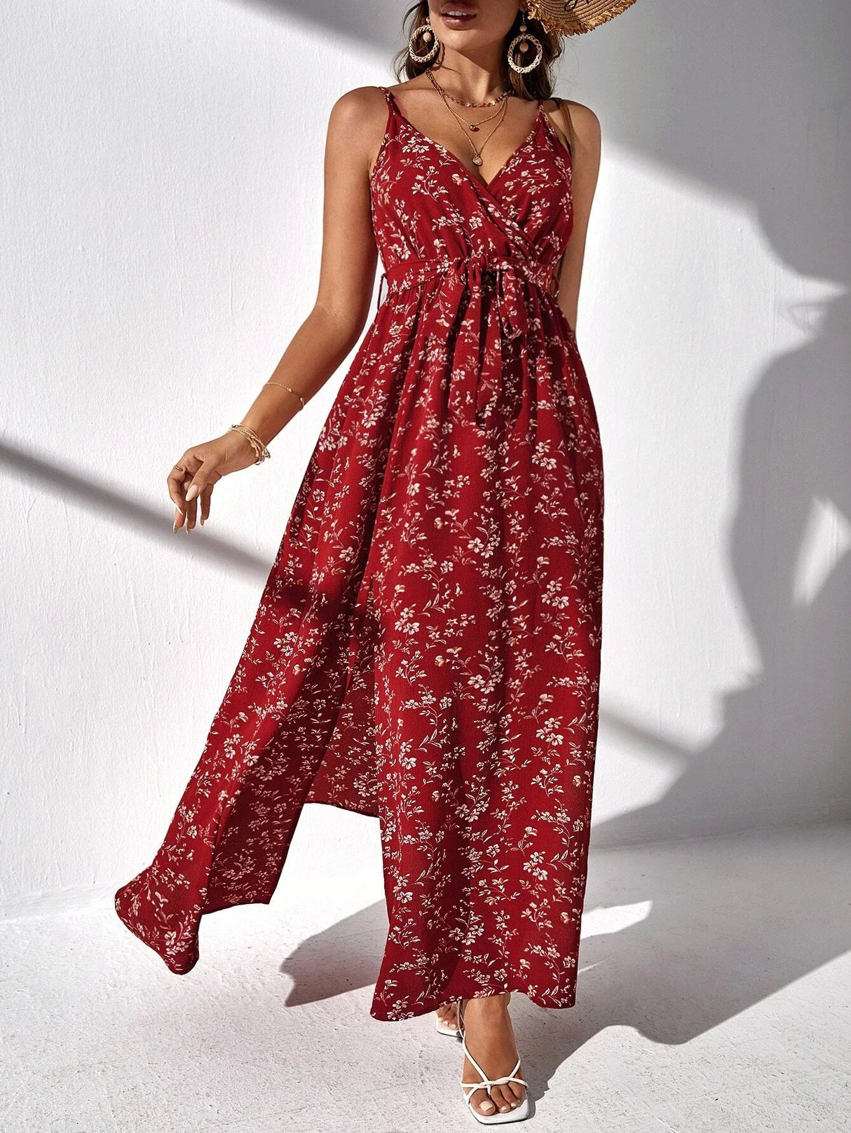 Buy SHEIN Frenchy Ditsy Floral Split Thigh Cami Dress in Pakistan