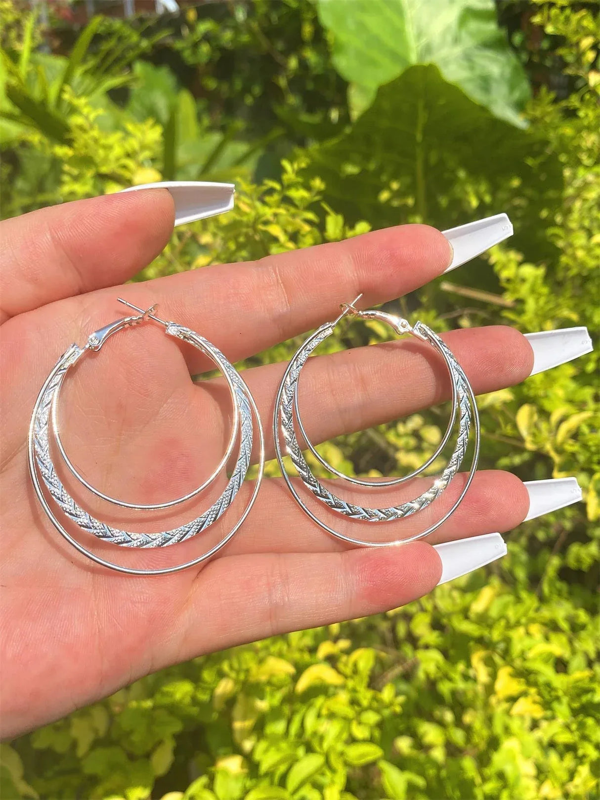 Buy Shein Textured Layered Hoop Earrings in Pakistan