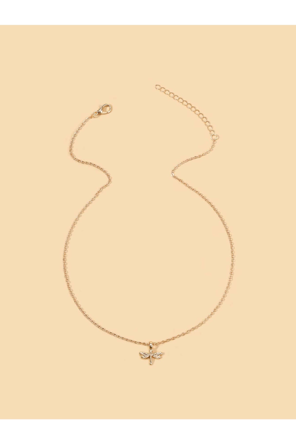 Buy Shein Dragonfly Pendant Necklace - Yellow Gold in Pakistan