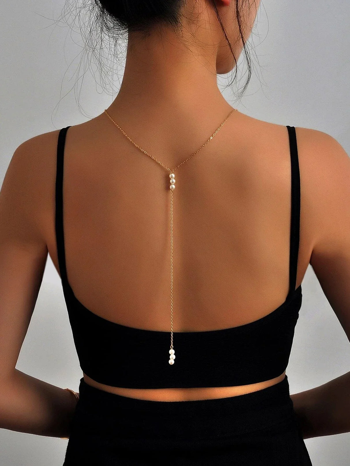 Buy Shein Faux Pearl Decor Back Necklace in Pakistan