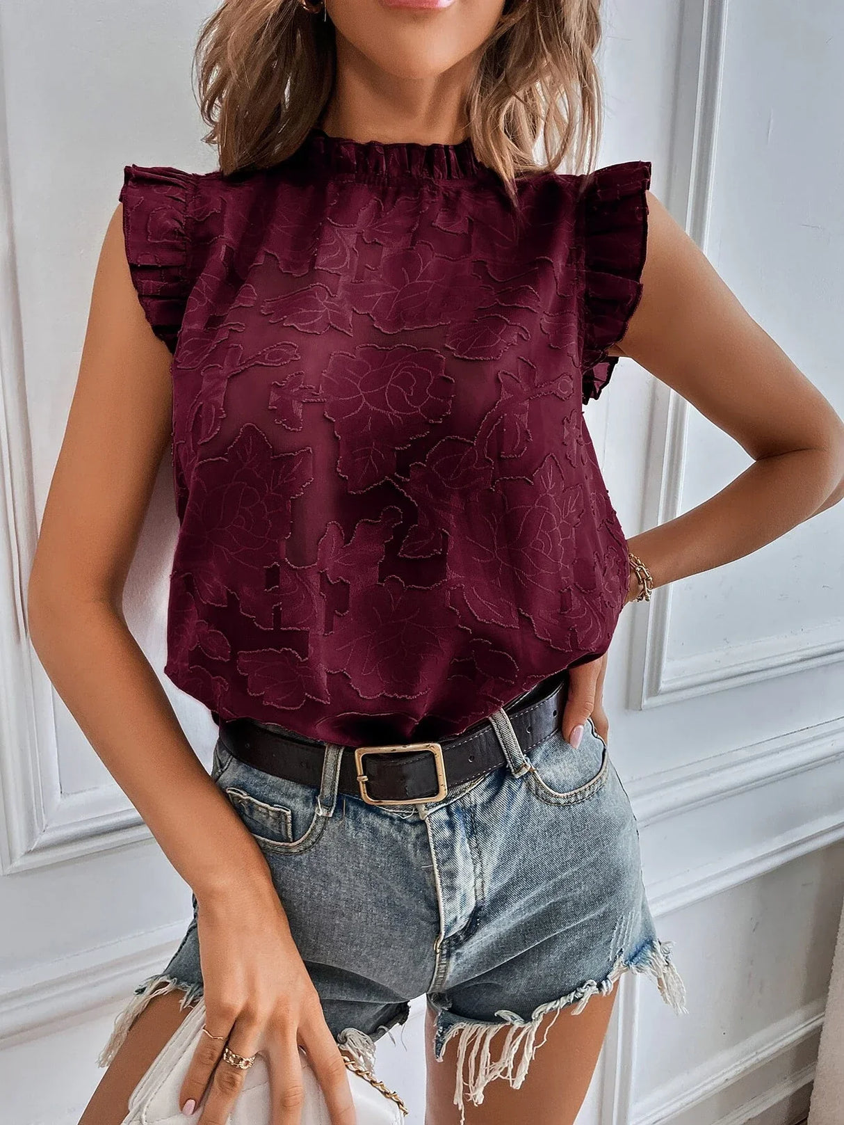 Buy SHEIN Butterfly Sleeve Floral Top in Pakistan