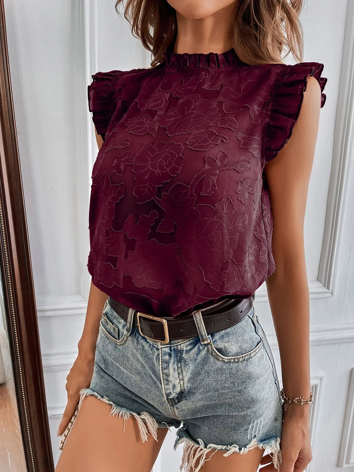 Buy SHEIN Butterfly Sleeve Floral Top in Pakistan