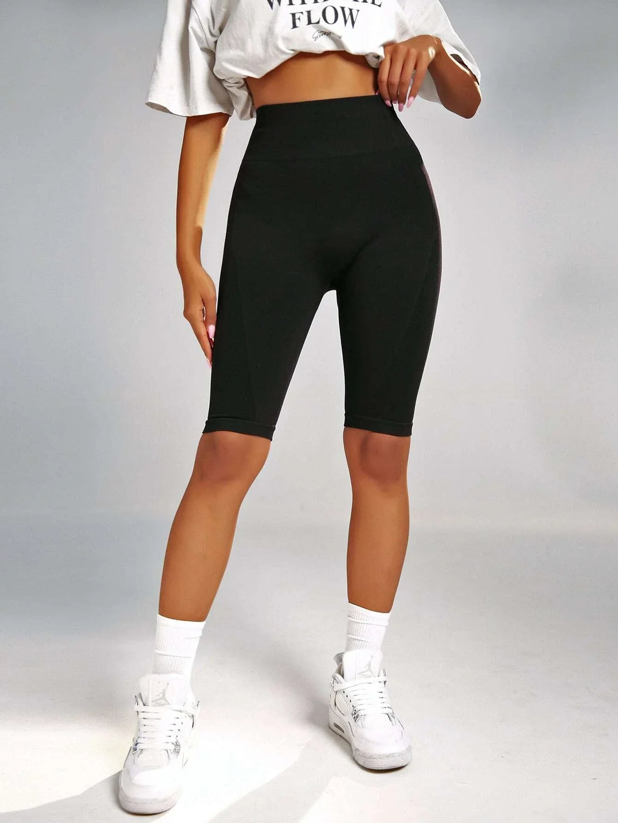 Buy SHEIN Solid Tummy Control Sports Shorts in Pakistan