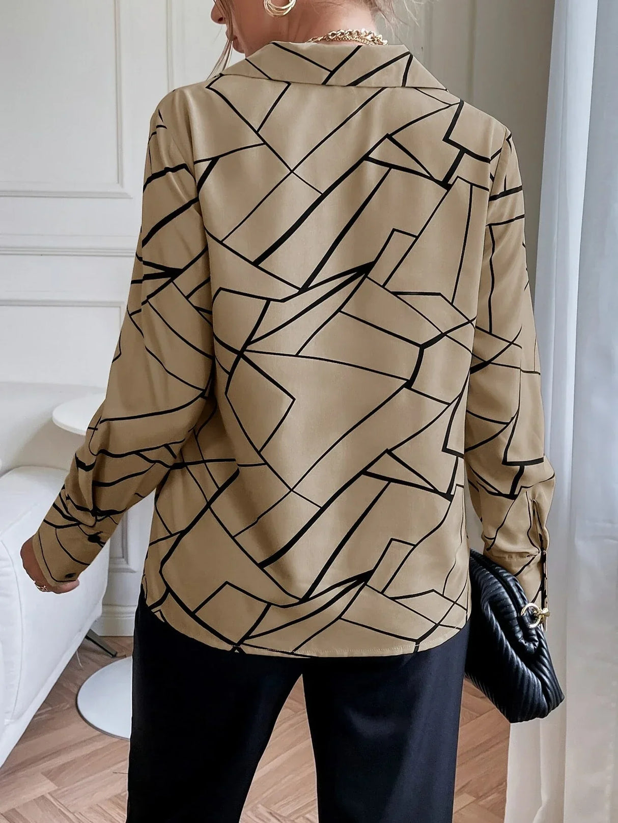 Buy Shein Geo Print Button Front Shirt in Pakistan
