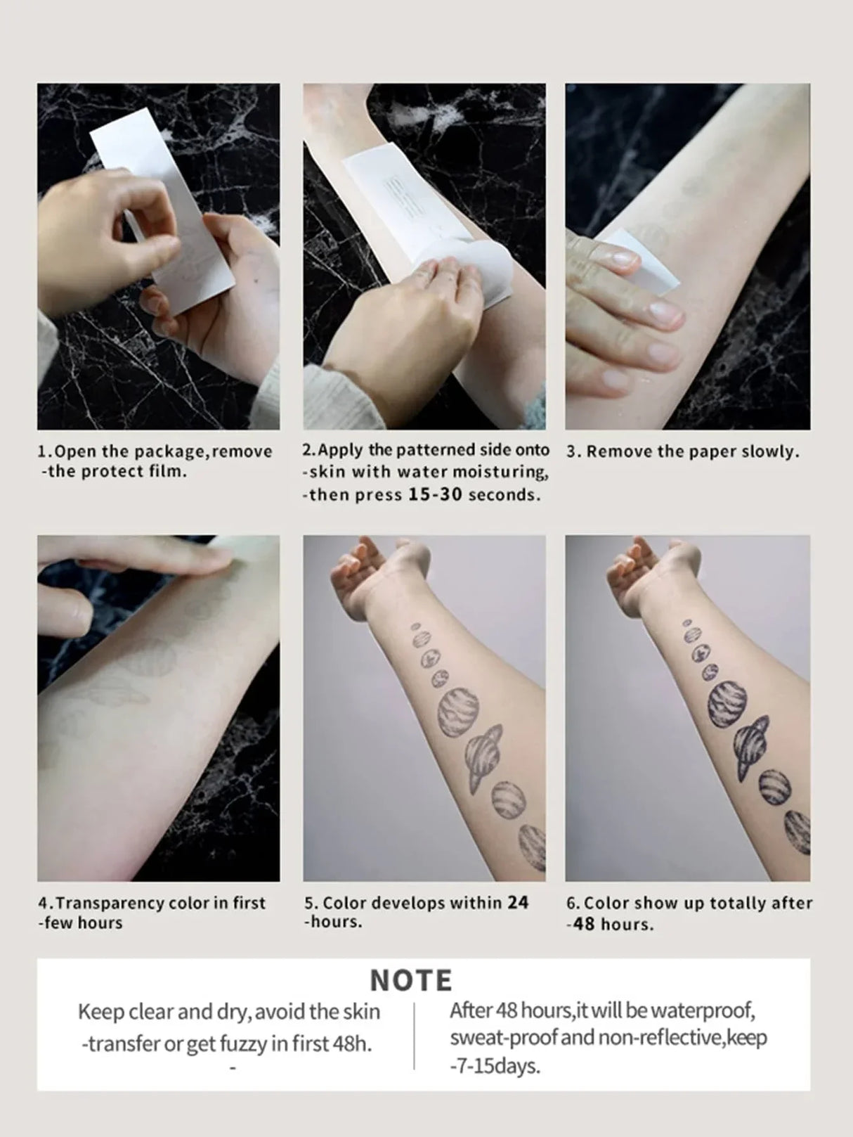 Buy SHEIN 1sheet Star & Moon Pattern Tattoo Sticker in Pakistan