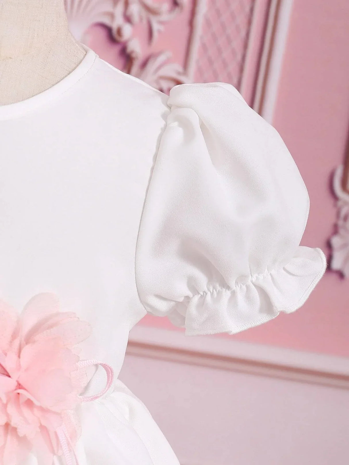 Buy SHEIN Baby Appliques Puff Sleeve Layer Hem Dress in Pakistan