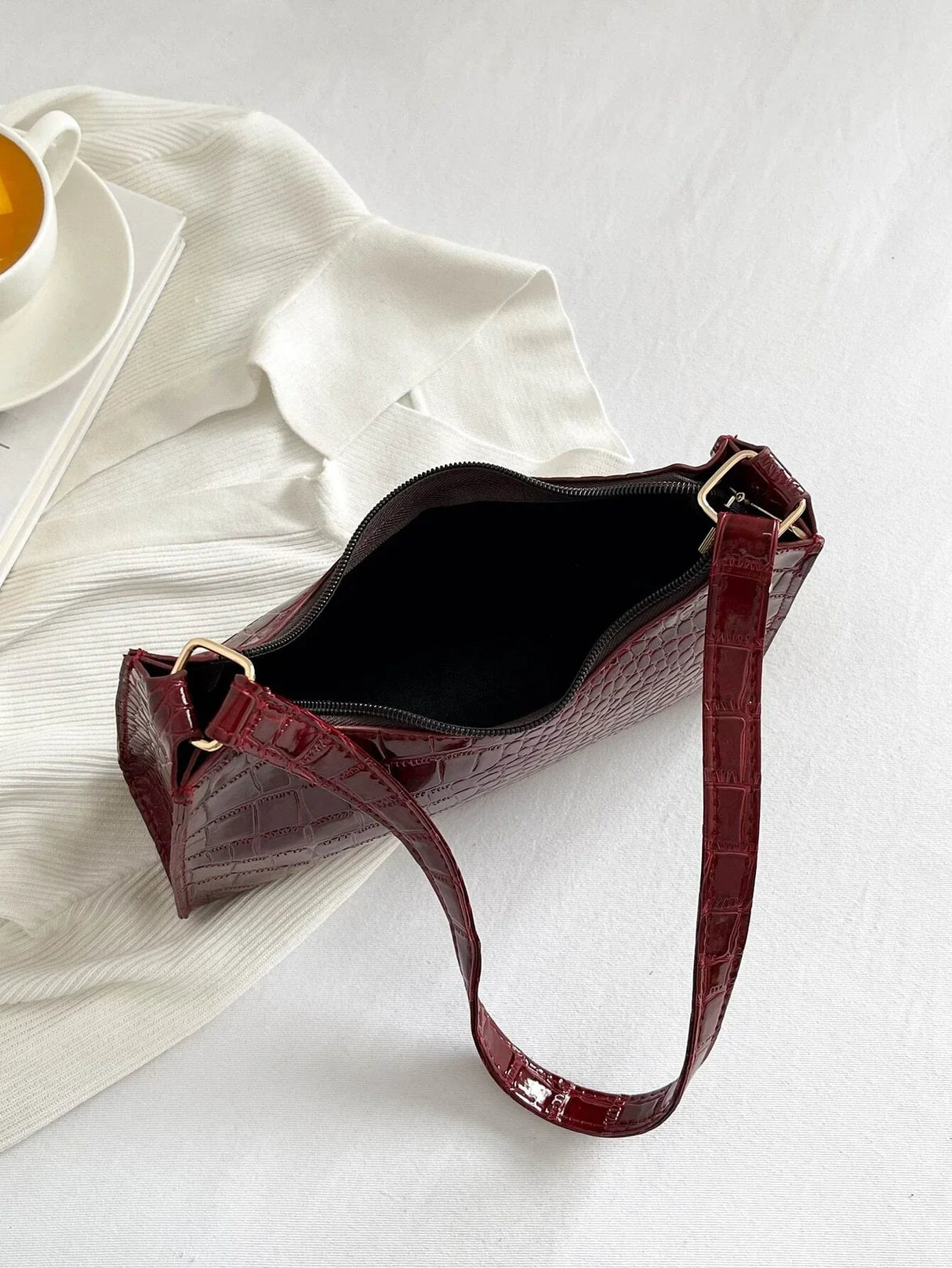 Buy SHEIN Croc Embossed Baguette Bag in Pakistan