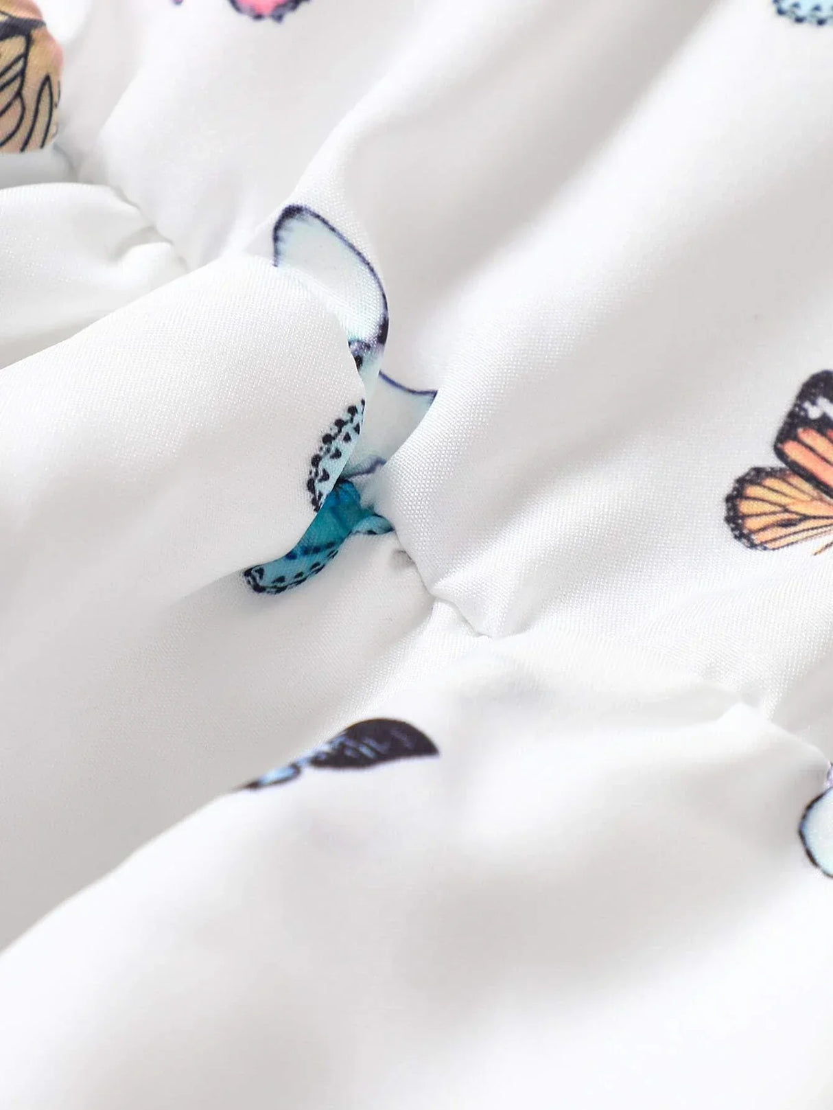 Buy SHEIN Baby Butterfly Print Butterfly Sleeve Layer Ruffle Hem Dress in Pakistan