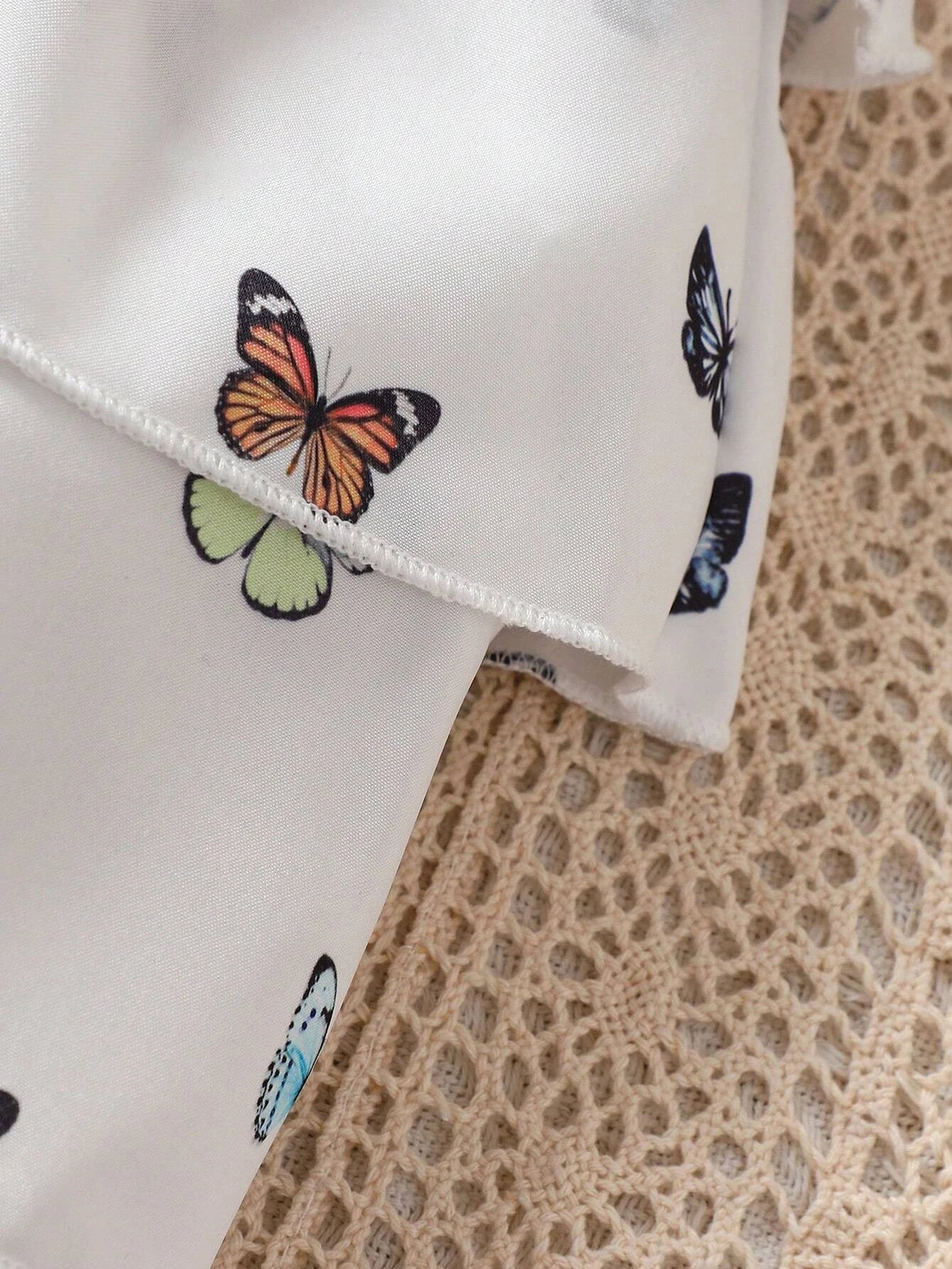 Buy SHEIN Baby Butterfly Print Butterfly Sleeve Layer Ruffle Hem Dress in Pakistan