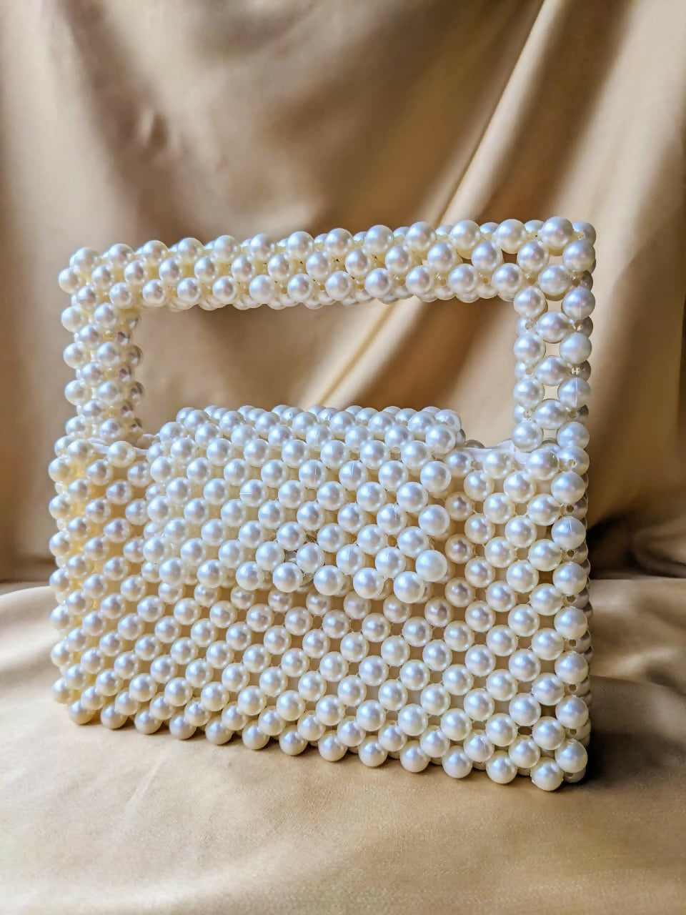 Square Pearls Beaded Bag | Women Bags | Size : 8x8 | New