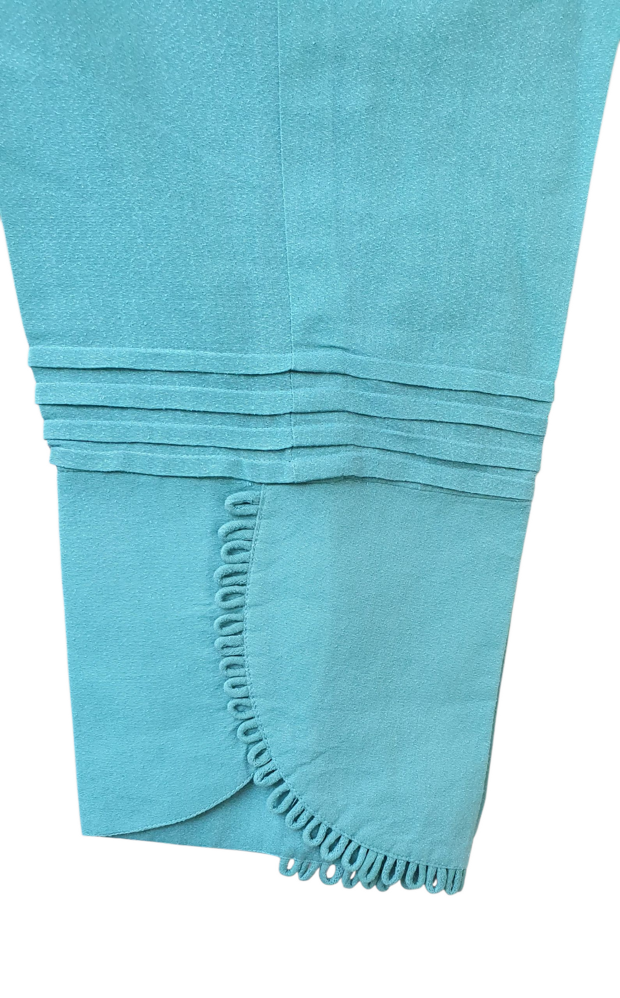 Bareeze |Turquoise Lawn Karandi Shirt Trouser | Women Branded Shirt Trouser | Size Medium | Worn Once