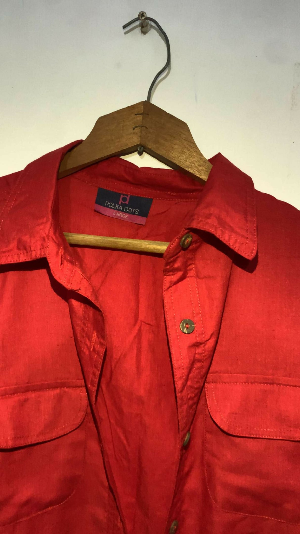 Polka dot Maroon Stylish Western Top | Women Tops & Shirts | Large | Preloved