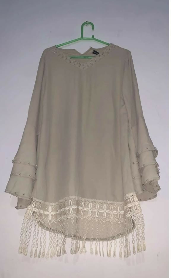 Pastel Green Western Top | Women Tops & Shirts | Medium | Preloved