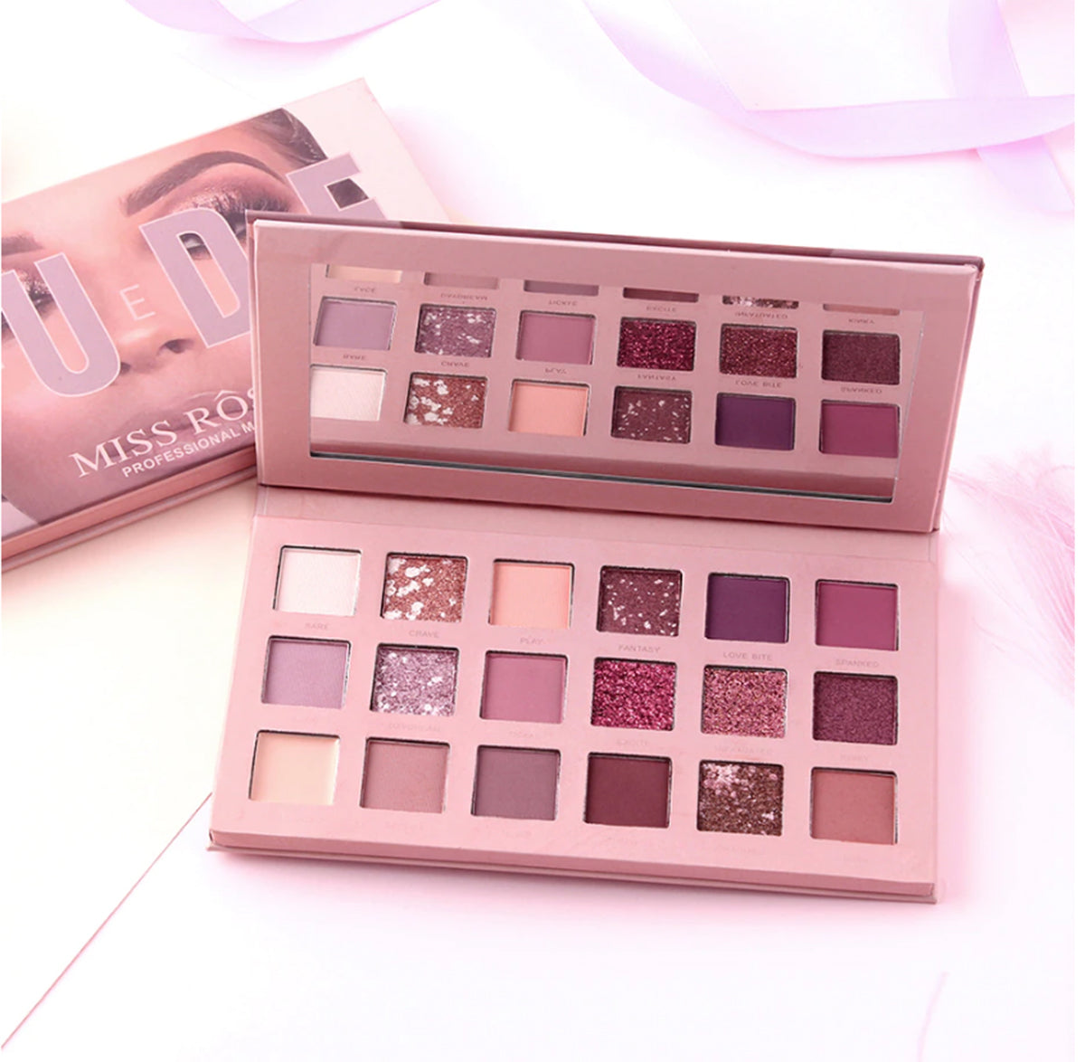 Buy Miss Rose Matte Shimmer Pigmented Waterproof 18 Colors Eye shadow Palette in Pakistan