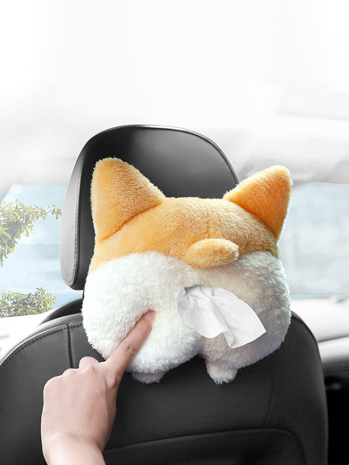 Buy SHEIN Cartoon Design Fuzzy Car Tissue Storage Box in Pakistan
