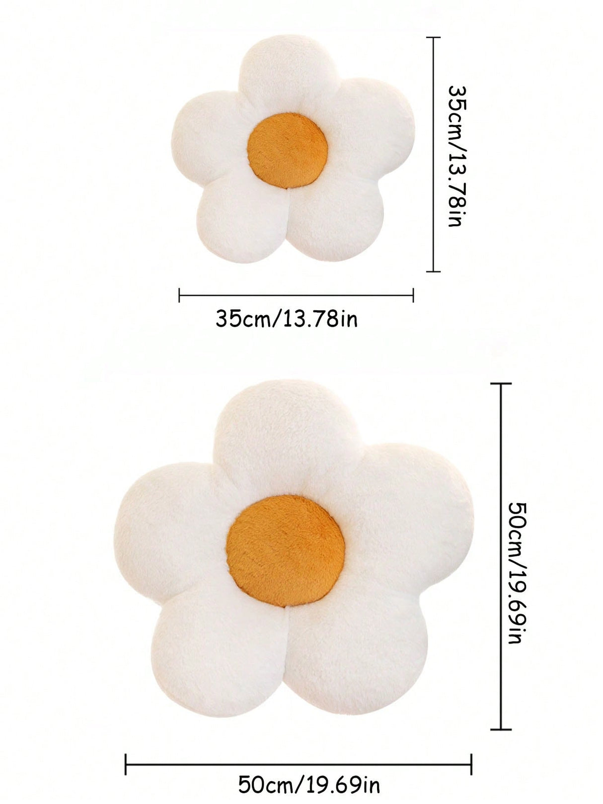 Buy SHEIN 1pc Flower Pillow, Flower Shaped Throw Pillow Butt Cushion Flower Floor Pillow, Seating Cushion, Cute Room Decor & Plush Pillow for Bedroom Sofa Chair(White/Yellow, 35cm*35cm/50cm*50cm) in Pakistan