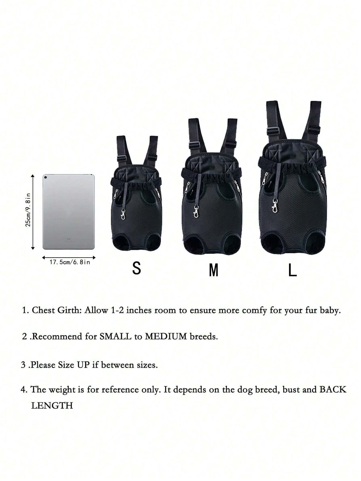 Buy SHEIN 1pc Pet Front Carrier Backpack, Adjustable Front Carrier Backpack, Legs Out Travel Bag For Small Medium Dogs And Cats in Pakistan
